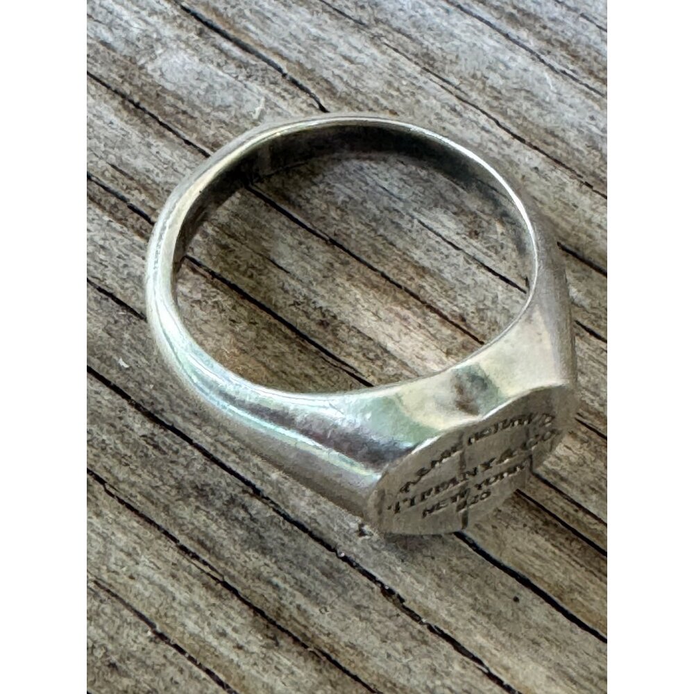 Please Return to Tiffany New York Heart Signet Ring in Sterling Silver - Picture 3 of 6